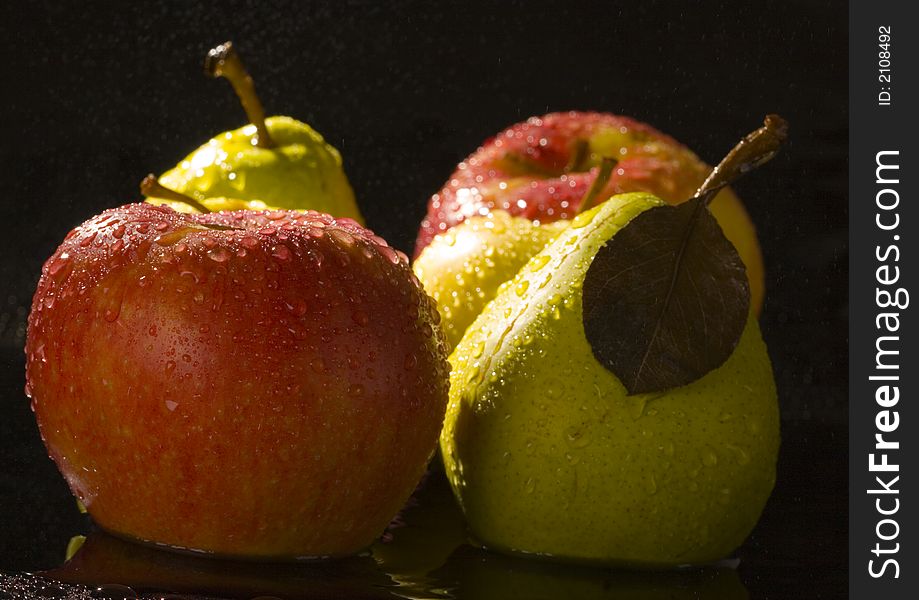 Pear is a fruit that has a yellow or green skin and is white inside. Pears are thinner at the top (i.e. where they join onto the tree) than at the bottom.