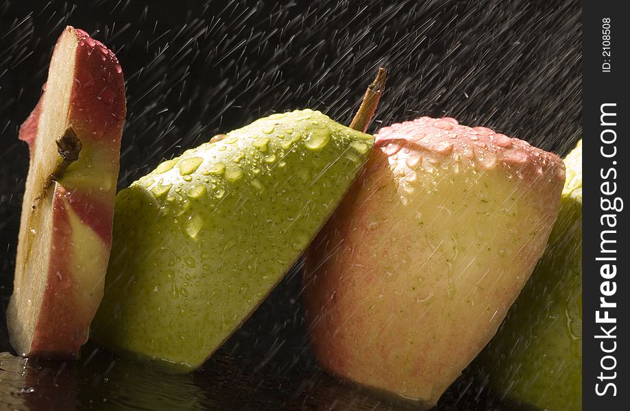 Pears in rain