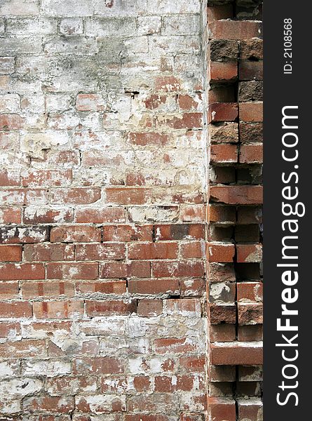 Old Red Brick Stone Wall, Textured Background. Old Red Brick Stone Wall, Textured Background