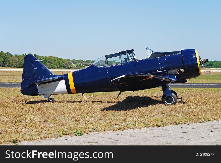 World War II era aircraft known as the SNJ-6. World War II era aircraft known as the SNJ-6