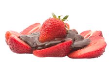Strawberries In Chocolate Glaze Royalty Free Stock Photo