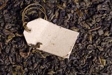 Green Tea Leaves And Paper Label Royalty Free Stock Images Green Tea Leaves And Paper Label Royalty Free Stock Images