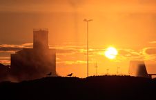 Industrial Factory At Sunset Stock Photography Industrial Factory At Sunset Stock Photography