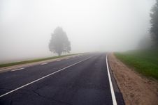Road To A Fog Royalty Free Stock Photo Road To A Fog Royalty Free Stock Photo