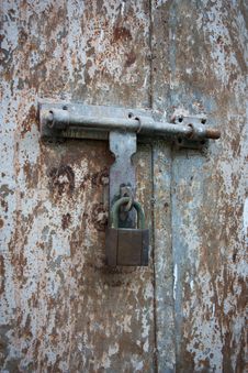 Old Metal Door With Lock Stock Image Old Metal Door With Lock Stock Image
