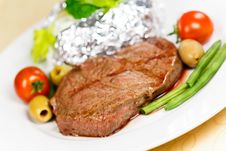 New York Strip Steak With Vegetables Stock Photo New York Strip Steak With Vegetables Stock Photo