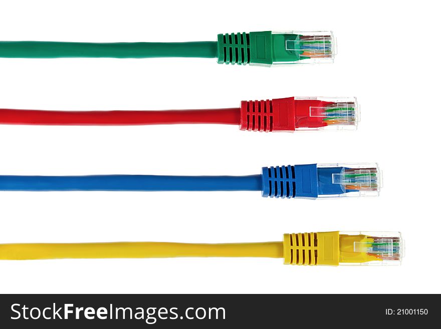 Network cable on white background. Network cable on white background