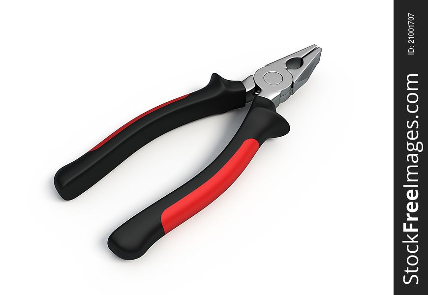 Pliers on white background - 3d render