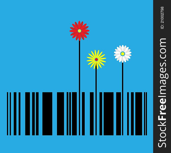 Fower stylized as barcode. Vector illustration. Fower stylized as barcode. Vector illustration.