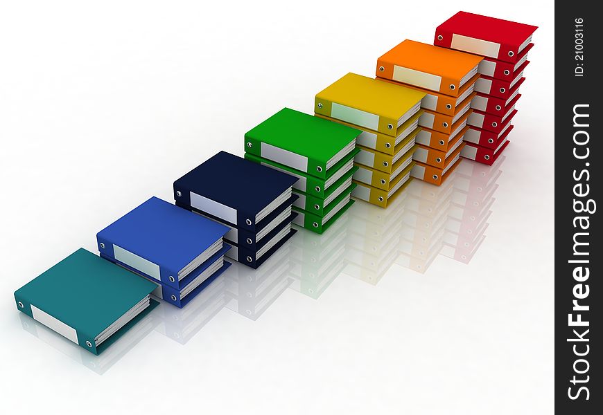 Business diagram from folders for documents