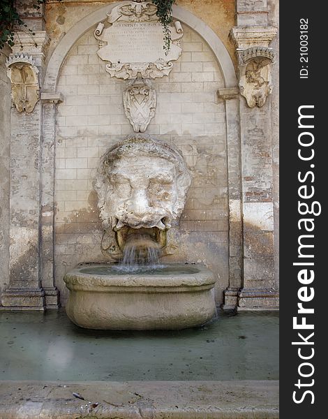 Wonderful Gargoyle fountain - Spoleto - Italy