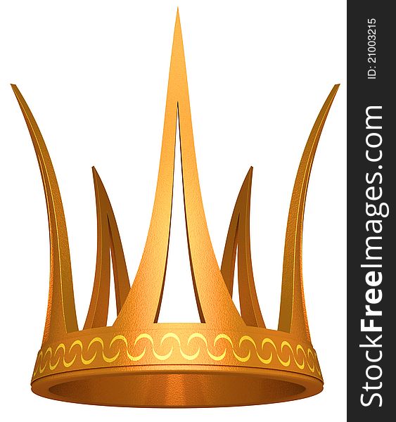 Gold crown the princess isolated on a white background