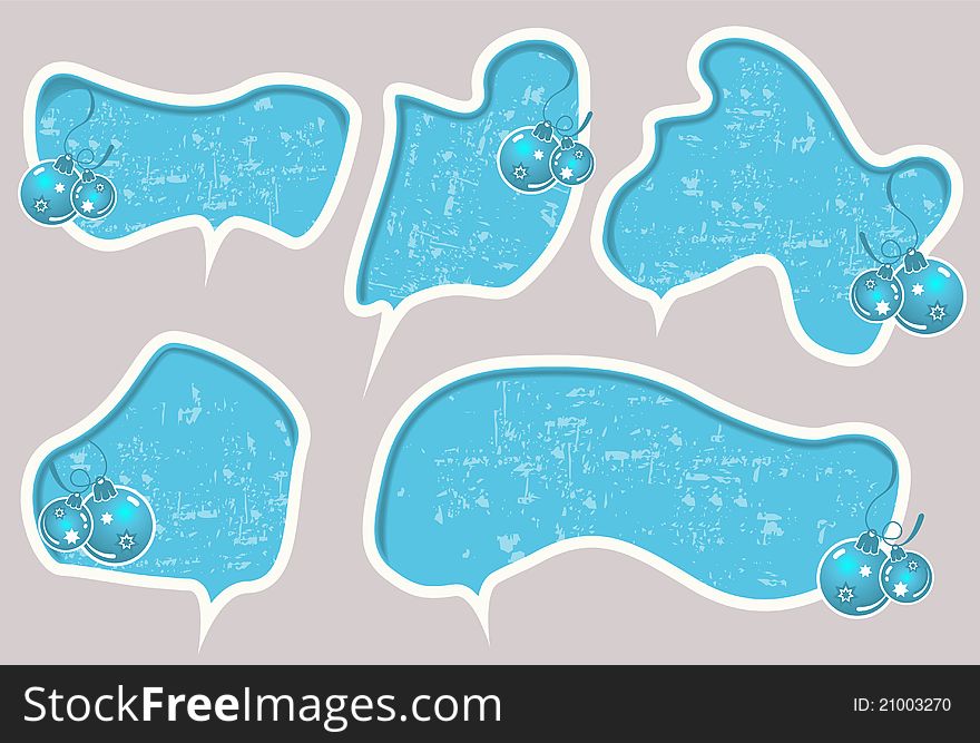 Christmas speech bubbles or sticker set vector