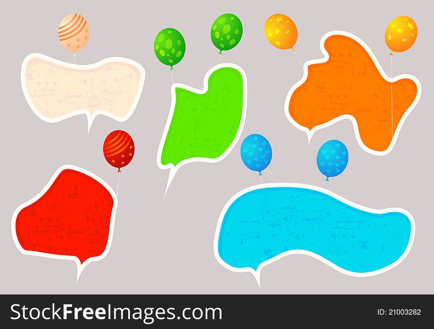 Speech bubbles or sticker set. Speech bubbles or sticker set