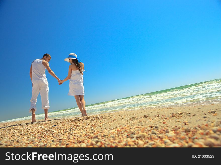 Romantic Couple On A Beach