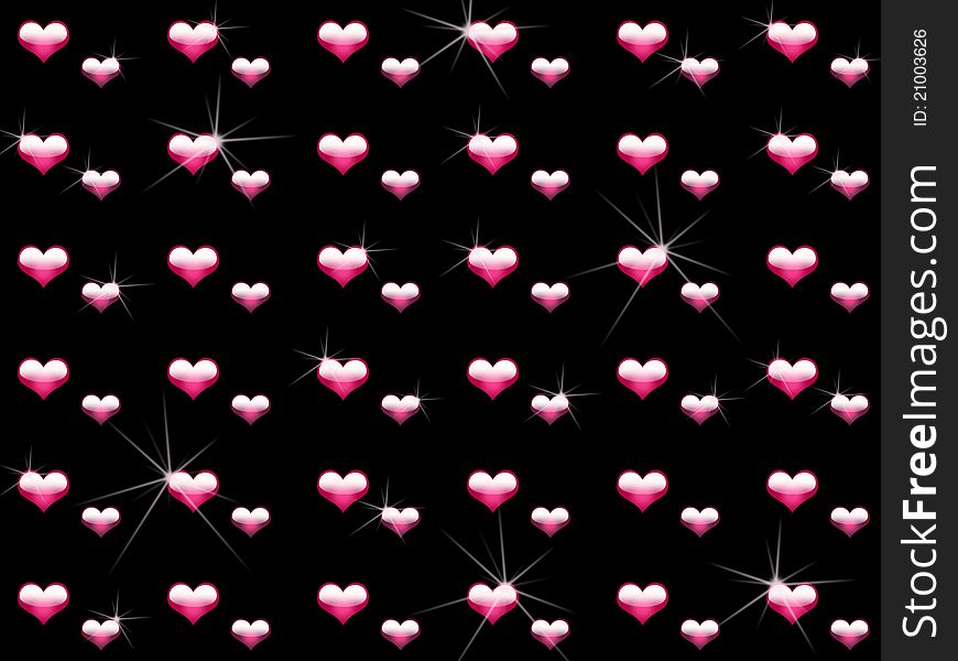 Wallpaper with many crystal with heart shape. Wallpaper with many crystal with heart shape