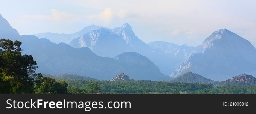Image of blue tropical mountains