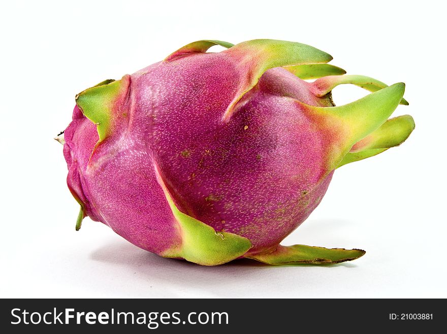 Dragon fruit shot on white background.