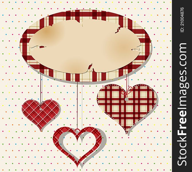 Vector frame with heart shapes. Vector frame with heart shapes