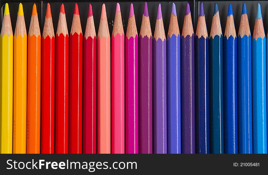 Collection of the colorful pencils