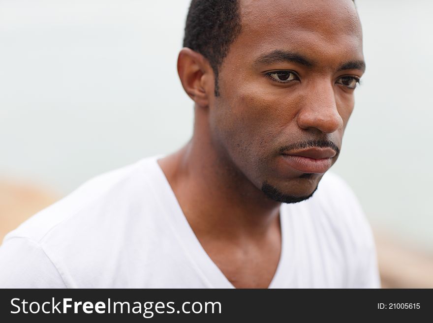 Portrait of a handsome young African American male. Portrait of a handsome young African American male