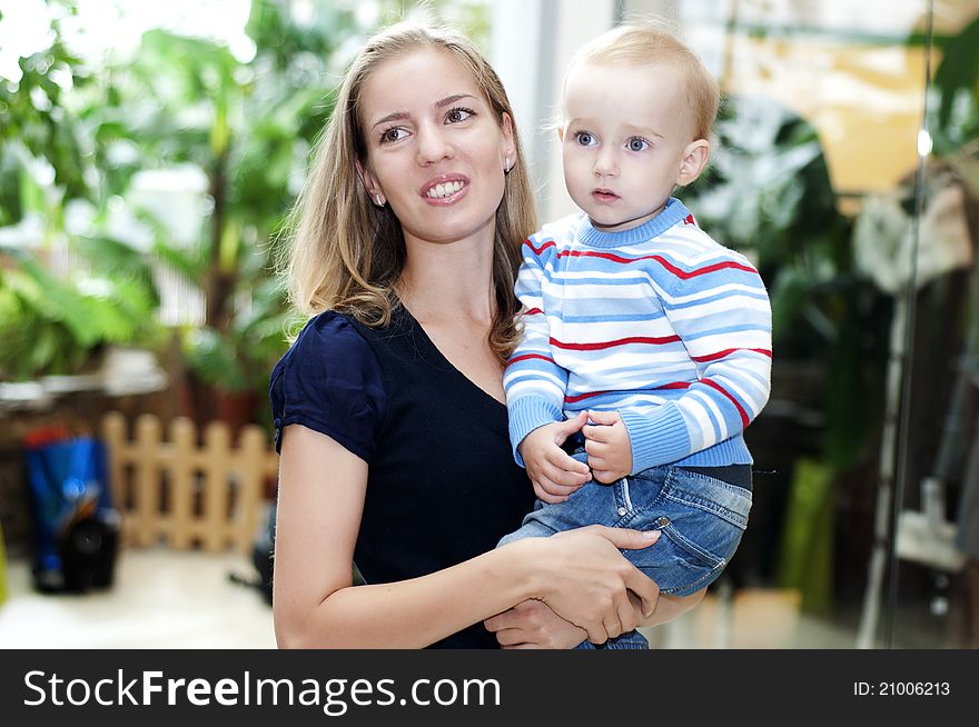 Portrait Of A Beautiful Woman And Child