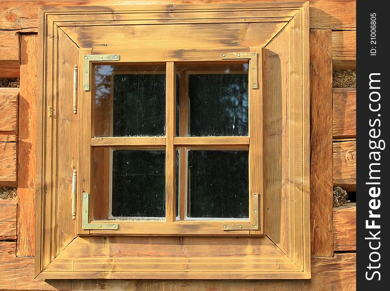 Roof top with wooden window