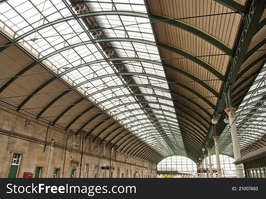 The Ornate Canopy of a British Railway Station. The Ornate Canopy of a British Railway Station