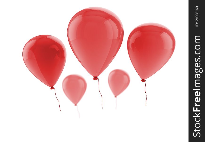 Five red balloons