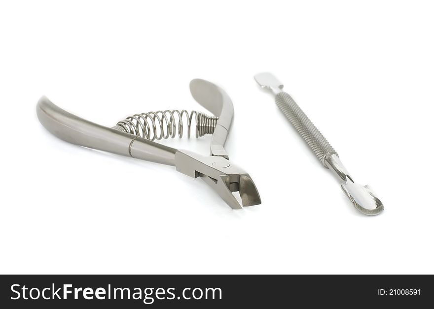 Cuticle clipper on white background