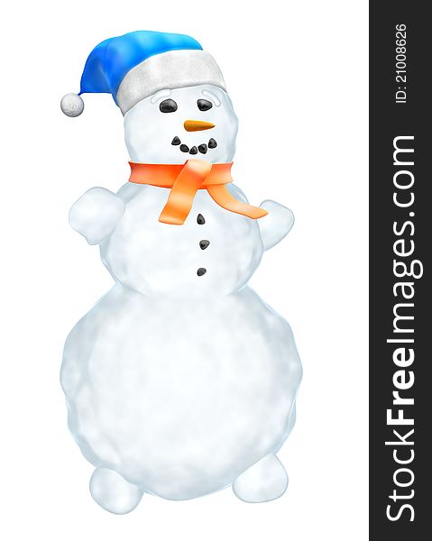 Snowman - isolated with clipping path