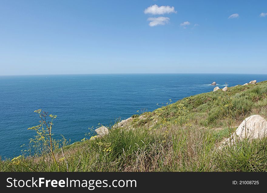 Panoramic view of Finisterre in Galicia (Spain). Panoramic view of Finisterre in Galicia (Spain)