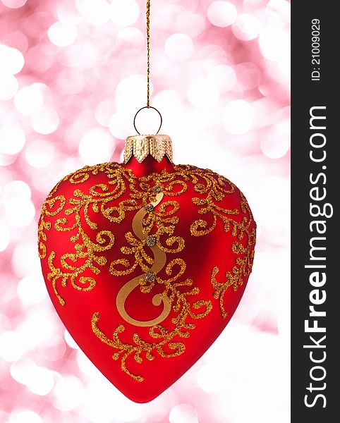 Christmas a balls-heart isolated on white background. Christmas a balls-heart isolated on white background