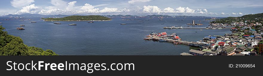 Panorama For Srichang Island, Thailand.