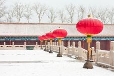 Red Lanterns In Front Of The Palace Stock Photography Red Lanterns In Front Of The Palace Stock Photography