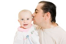 Father Kissing Daughter Royalty Free Stock Photo