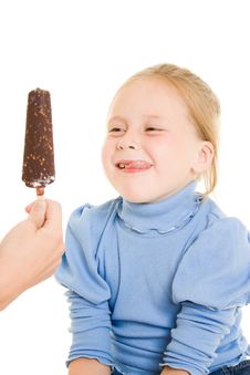 Girl Eating Ice Cream Royalty Free Stock Images