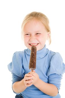Girl Eating Ice Cream Stock Image