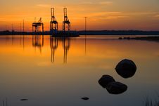 Harbor Cranes In Port Of Helsinki Royalty Free Stock Photos Harbor Cranes In Port Of Helsinki Royalty Free Stock Photos