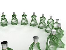 Glass Bottles Of Green Glass №1 Royalty Free Stock Image Glass Bottles Of Green Glass №1 Royalty Free Stock Image