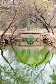 Stone Arch Bridge Reflection In Pond Royalty Free Stock Photos Stone Arch Bridge Reflection In Pond Royalty Free Stock Photos