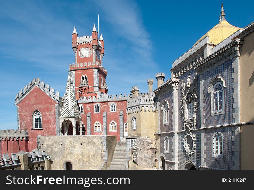 Pena palace, in sintra, portugal, one of the most beautiful palaces in the world. Pena palace, in sintra, portugal, one of the most beautiful palaces in the world