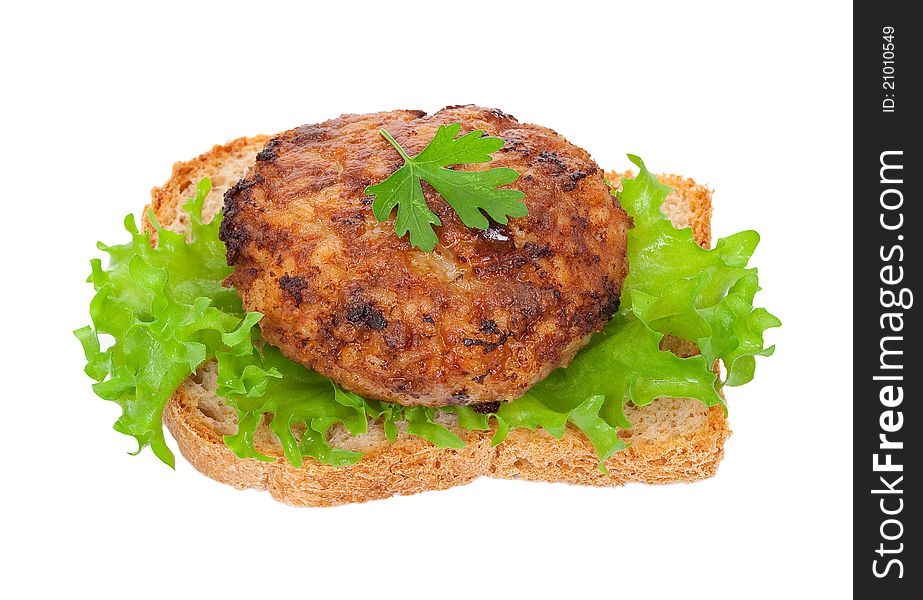 Tasty burger on white background