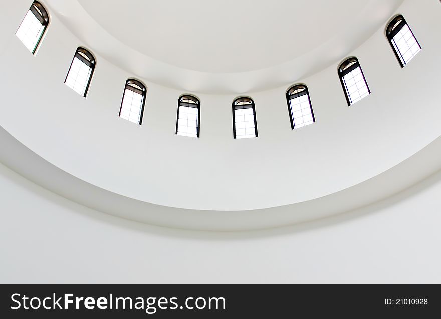 A white dome and windows