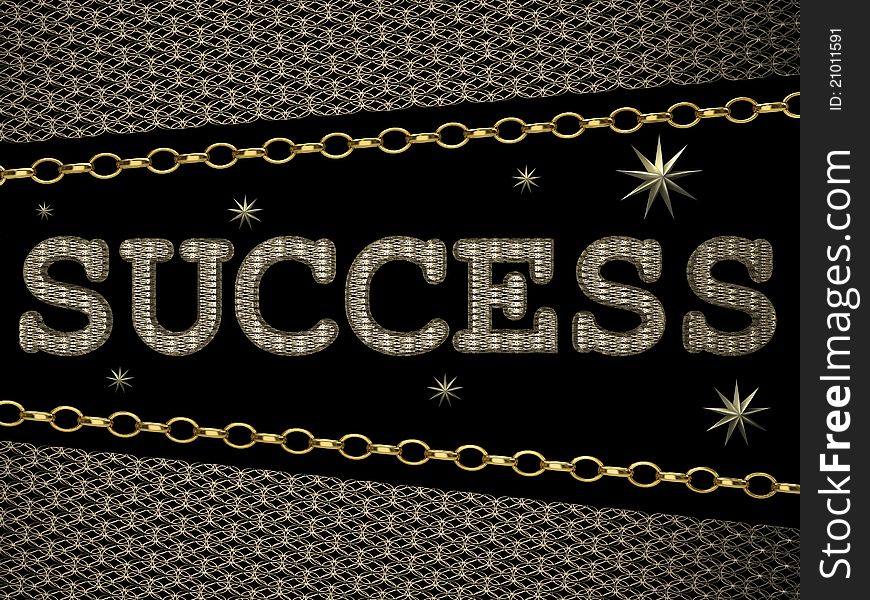 Success Word against the background of a chain