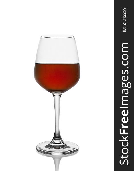 Whisky in glass on white background