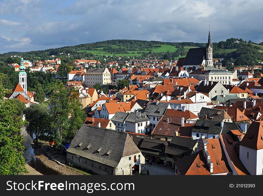 View of Cesky Krumlov, city proteceted by UNESCO.