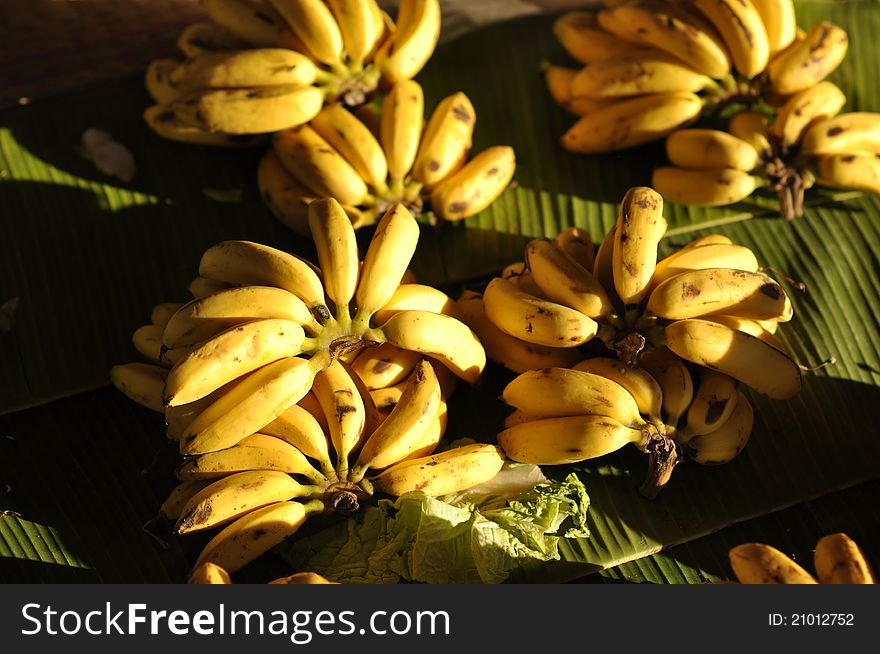 Banana Background Set Many Market