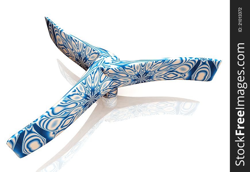 Propeller design with blue motifs