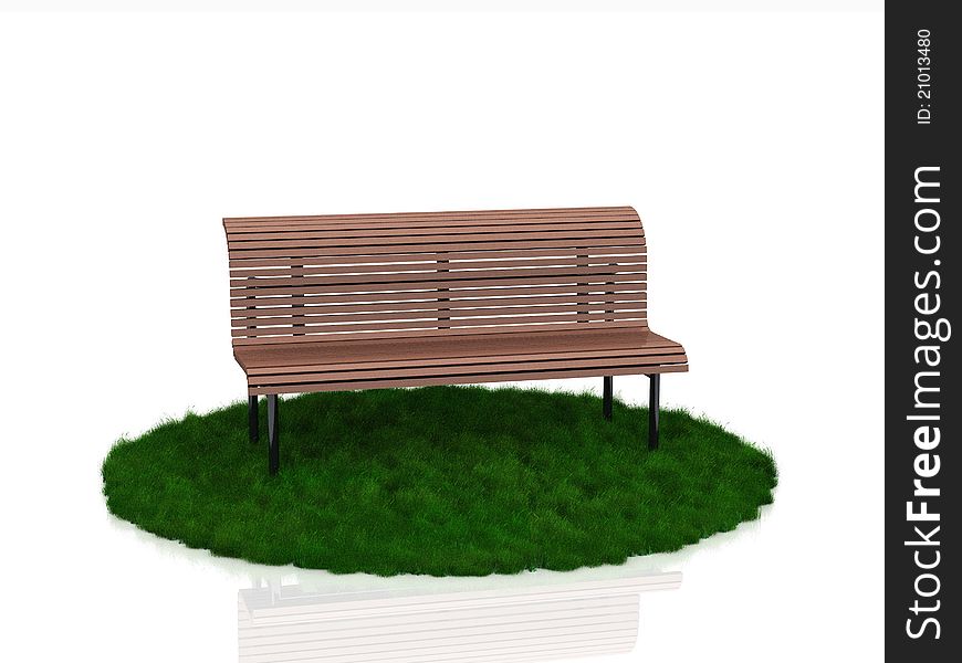 The bench on the grass